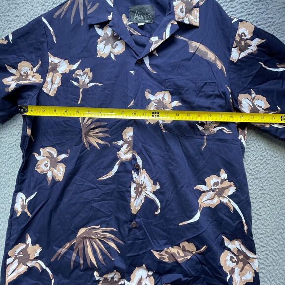 Haruki Hawaiian Shirt Mens Large Aloha Blue Floral Button Up Short Sleeve - Picture 2 of 11